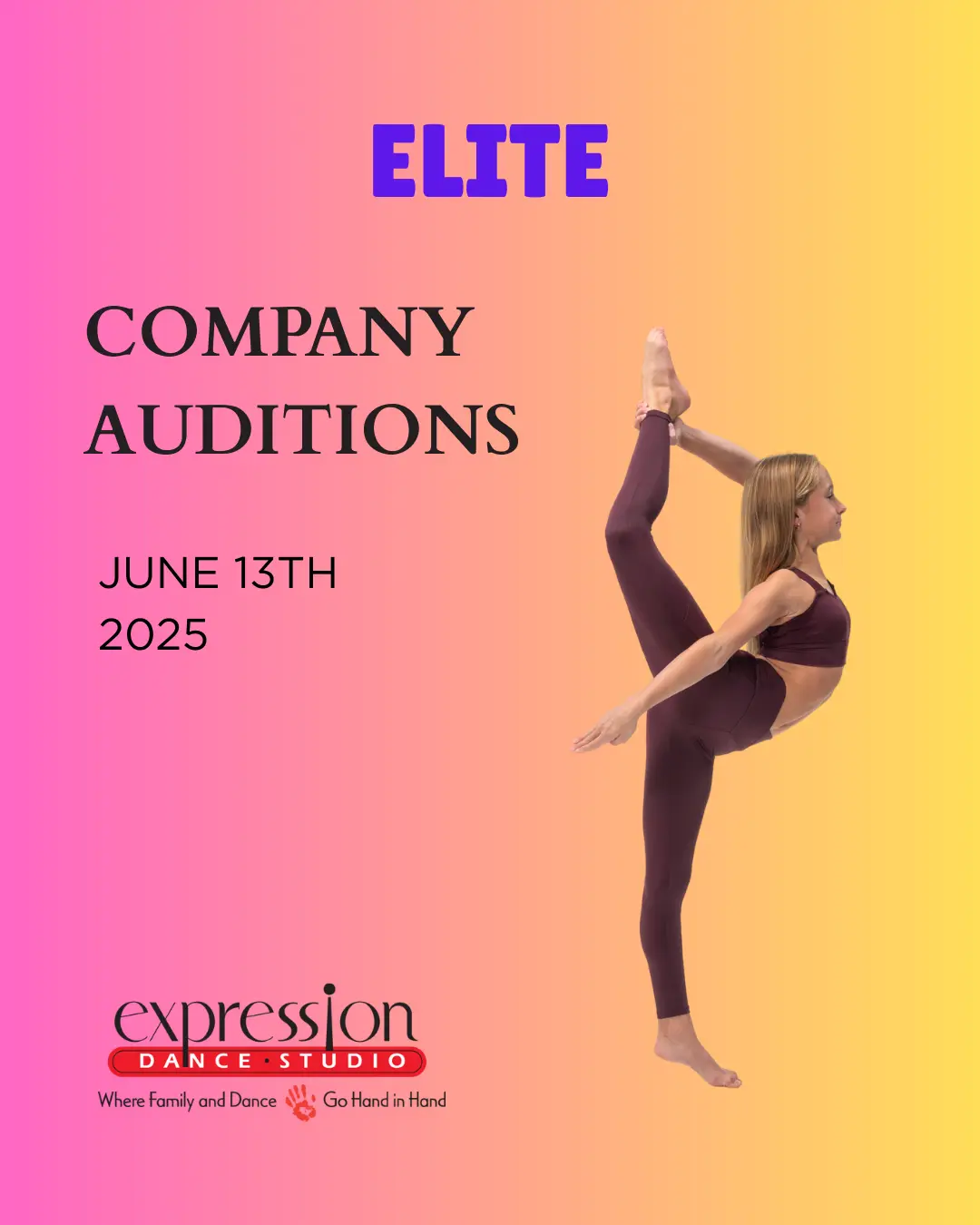 Elite Company 2025 Audition Flyer
